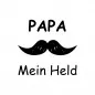 Mobile Preview: Bierglas mit Gravur als Geschenk Papa mein Held Motiv im Detail