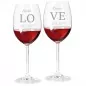 Mobile Preview: Rotweingläser und Holzbox als Geschenkset zur Hochzeit mit personalisierter Gravur LOVE Gläser mit Motiv