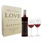 Preview: Hochzeitsgeschenk Rotweingläser mit Gravur und Geschenkbox "Love" 1