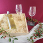 Mobile Preview: Hochzeitsgeschenk Weißweingläser mit Gravur und Geschenkbox "Ranke" 2