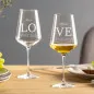 Preview: Puccini Weißweingläser mit personalisierter Gravur als Geschenk zur Hochzeit LOVE 2