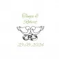 Preview: Puccini Weißweingläser mit personalisierter Gravur als Geschenk zur Hochzeit Tauben und Ringe 7