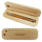 Preview: Kugelschreiber aus Bambusholz Schreibset mit personalisierter Gravur als Geschenk Sterne 1