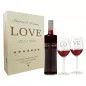 Mobile Preview: Rotweingläser und Holzbox als Geschenkset zur Hochzeit mit personalisierter Gravur LOVE Titelbild
