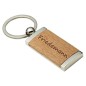 Preview: Schluesselanhaenger aus Metall und Holz mit personalisierter Gravur als Geschenk Woody Schriftart Segoe Print