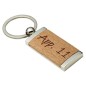 Preview: Schluesselanhaenger aus Metall und Holz mit personalisierter Gravur als Geschenk Woody Schriftart Vandenburg