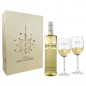 Preview: Weihnachtsgeschenk Weißweingläser mit Gravur und Geschenkbox "Stern" 1