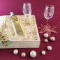 Preview: Weihnachtsgeschenk Weißweingläser mit Gravur und Geschenkbox "Tannenbaum" 2