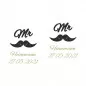 Preview: Weissweingläser mit personalisierter Gravur als Geschenk zur Hochzeit Mr und Mr Motiv im Detail