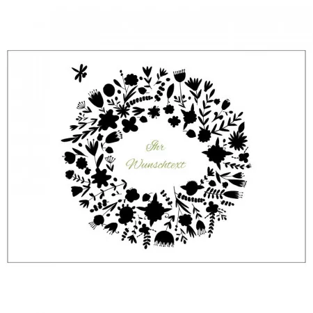 Gästebuch zur Hochzeit personalisiert mit Motiv "Blumenkranz" Wunschdaten