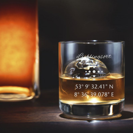 Whiskyglas mit personalisierter Gravur als Geschenk Koordinaten 5