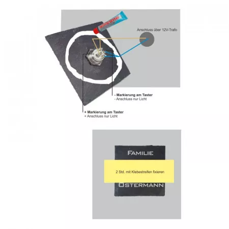 Tuerklingel aus Edelstahl mit personalisierter Gravur Oval Anleitung Silikon