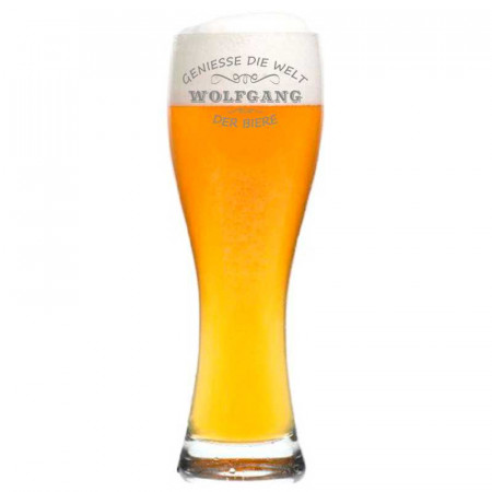 Weizenglas mit personalisierter Gravur als Geschenk Welt der Biere 2