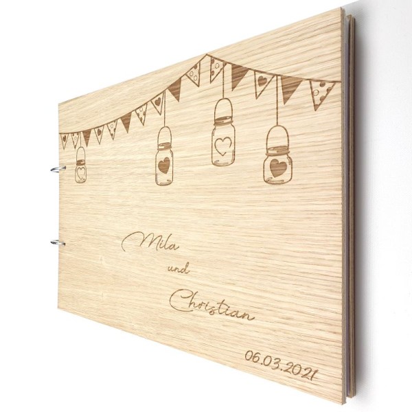 Gästebuch zur Hochzeit personalisiert mit Motiv "Girlande" Titelbild Gästebuch zur Hochzeit personalisiert mit Motiv "Girlande" Titelbild