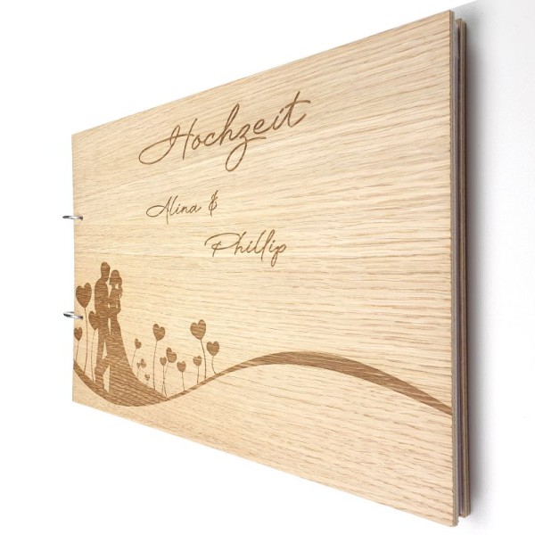 Gästebuch zur Hochzeit personalisiert mit Motiv "Herzwiese" Titelbild Gästebuch zur Hochzeit personalisiert mit Motiv "Herzwiese" Titelbild