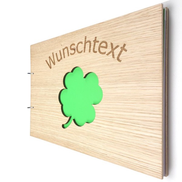 Gästebuch zur Hochzeit personalisiert mit Motiv "Kleeblatt" Titelbild Gästebuch zur Hochzeit personalisiert mit Motiv "Kleeblatt" Titelbild