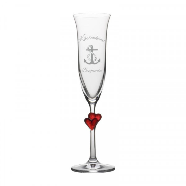 Sektglas mit personalisierter Gravur als Geschenk Lamour Küstenkind 3