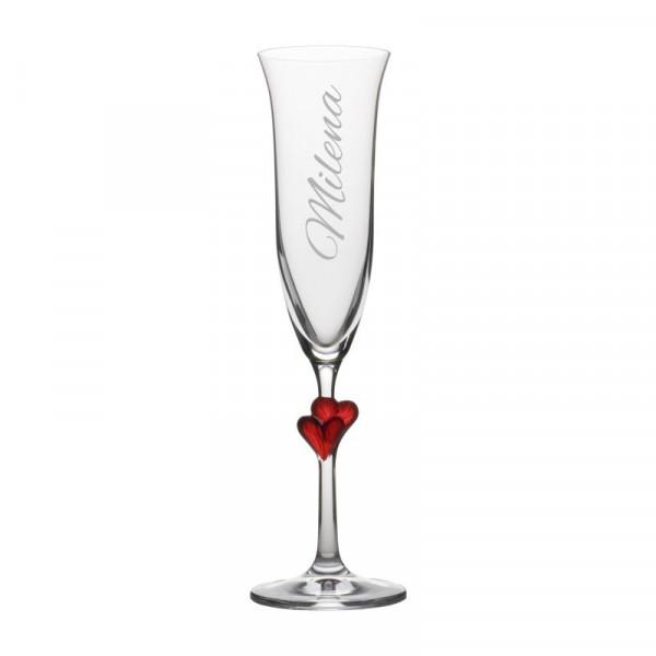 Sektglas mit personalisierter Gravur als Geschenk Lamour Name 3