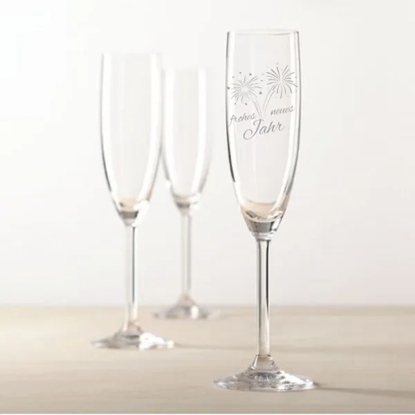 Sektglas mit Gravur Silvesterfeier als Geschenk frohes neues Jahr 3