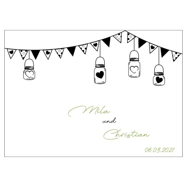 Gästebuch zur Hochzeit personalisiert mit Motiv "Girlande" Wunschdaten Gästebuch zur Hochzeit personalisiert mit Motiv "Girlande" Wunschdaten