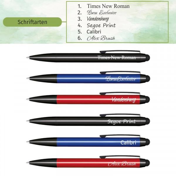 Hochwertiger Kugelschreiber mit Gravur und Touchpen 3