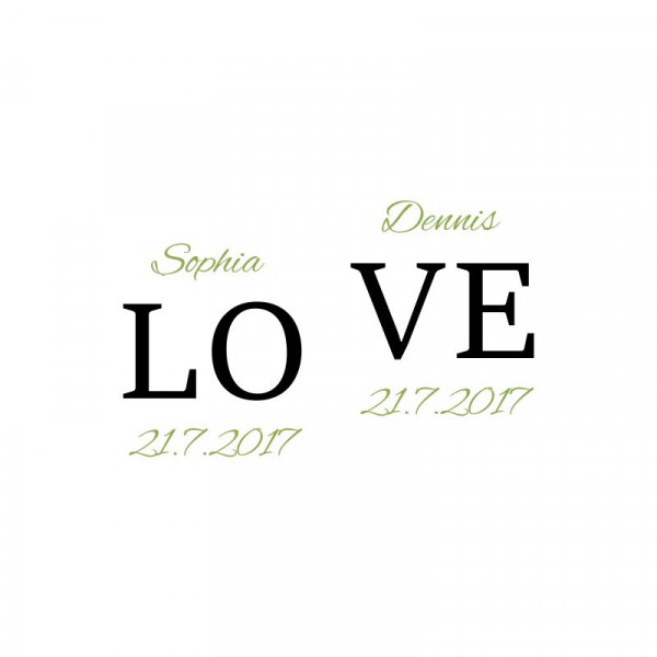 Sektgläser mit personalisierter Gravur als Geschenk zur Hochzeit Love 7
