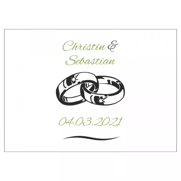 Gästebuch zur Hochzeit personalisiert mit Motiv "Hochzeitsringe" Wunschdaten