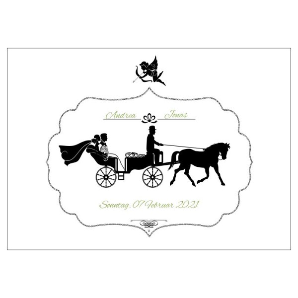 Gästebuch zur Hochzeit personalisiert mit Motiv "Kutsche" Wunschdaten Gästebuch zur Hochzeit personalisiert mit Motiv "Kutsche" Wunschdaten