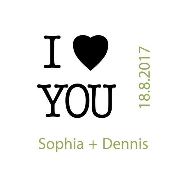 Liebesschloss mit personalisierter Gravur als Geschenk für den Partner I love you Motiv im Detail