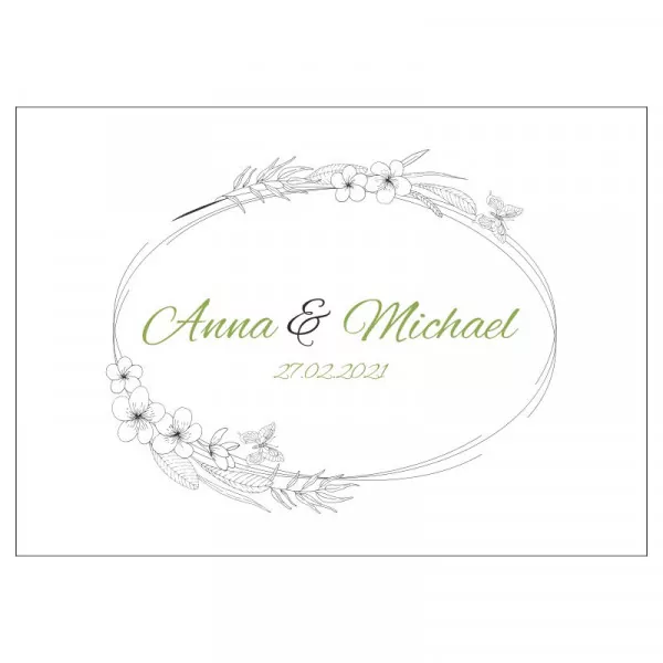 Gästebuch zur Hochzeit personalisiert mit Motiv "Ornament 2" Wunschdaten