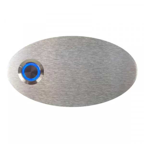 Tuerklingel aus Edelstahl Oval LED Blau