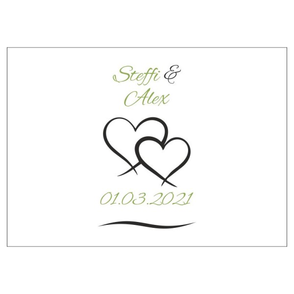 Gästebuch zur Hochzeit personalisiert mit Motiv "Zwei Herzen" Wunschdaten Gästebuch zur Hochzeit personalisiert mit Motiv "Zwei Herzen" Wunschdaten