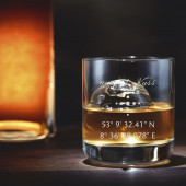 Whiskyglas mit personalisierter Gravur als Geschenk Koordinaten 1