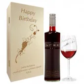 Geburtstagsgeschenk Rotweingläser mit Gravur und Geschenkbox 2er 