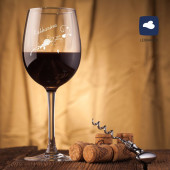 Rotweinglas mit personalisierter Gravur als Geschenk Weinranke 1