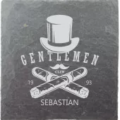 Personalisierter Untersetzer aus Schiefer "Gentlemen"