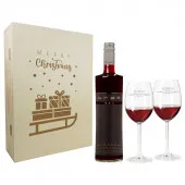 Weihnachtsgeschenk Rotweingläser mit Gravur und Geschenkbox 